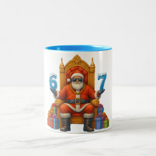 67 Six Seven Bruh Santa Custom - Personligt Namn Två-Tonad Mugg