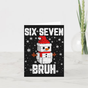 67 Six Seven Bruh Snöman Byggnadsblock Jul Kort