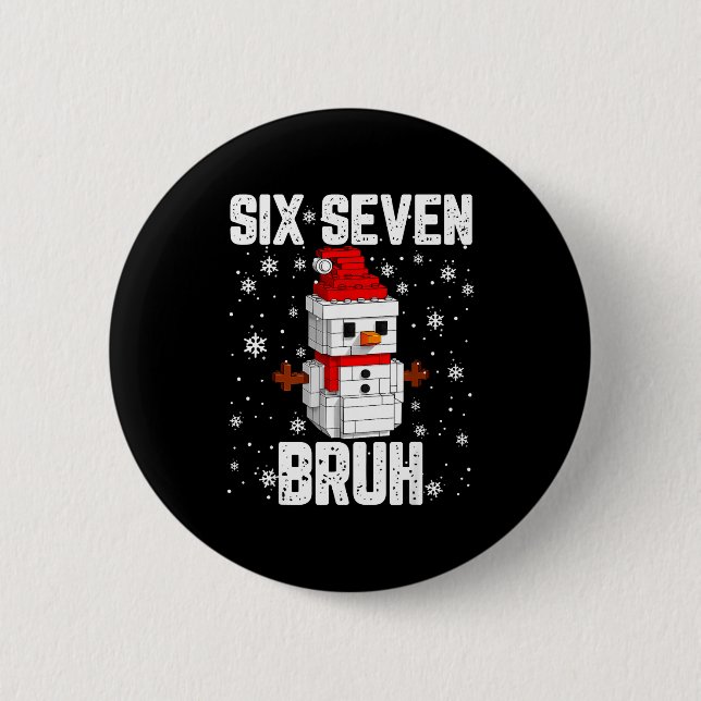 67 Six Seven Bruh Snowman Building Blocks Christma Knapp (Framsida)