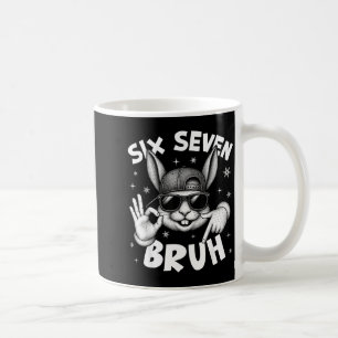 67 Six Seven Bruh Söt Kanin Ansikte Med Sungles Ea Kaffemugg