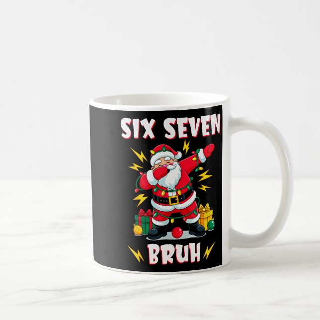 67 Six Seven Burh Funny Christmas 6 7 Meme Men Wom Kaffemugg (Höger)