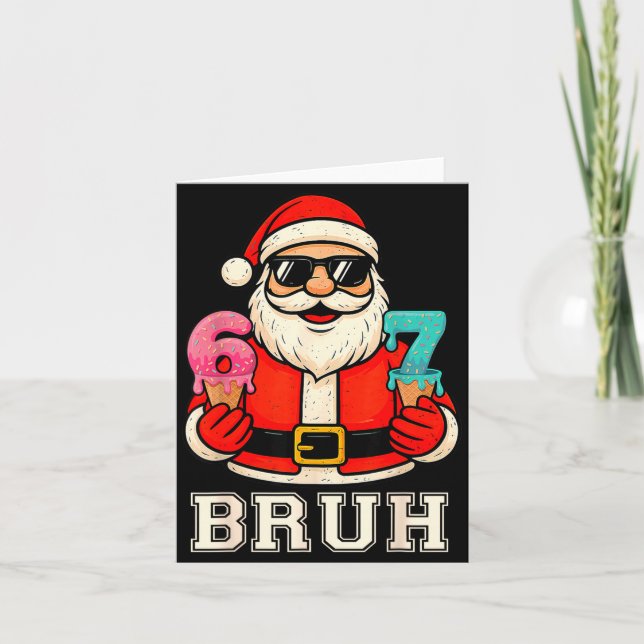 67 Six Seven Burh Funny Christmas 6 7 Meme Men Wom Kort (Framsida)