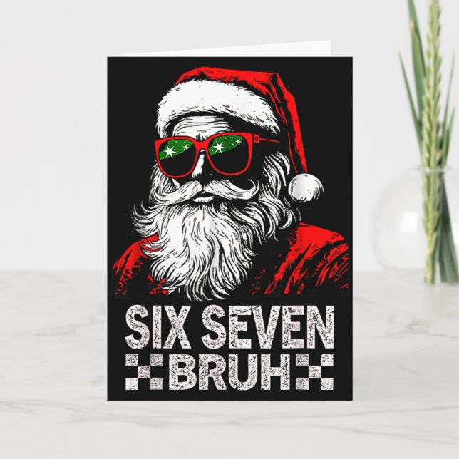 67 Six Seven Burh Funny Christmas 6 7 Meme Men Wom Kort (Framsida)