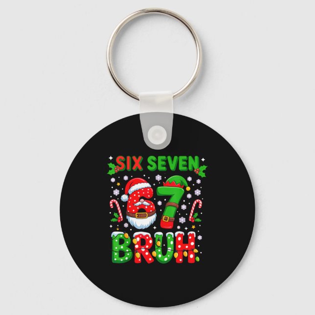 67 Six Seven Burh Jul 6 7 Meme  Nyckelring (Framsida)