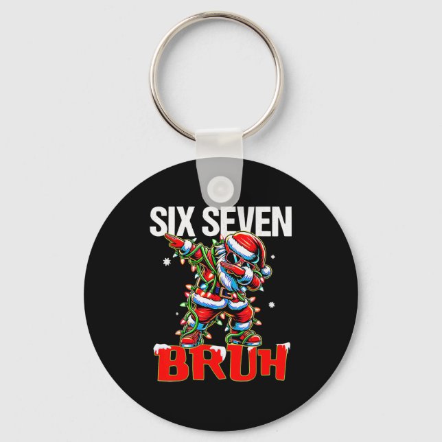 67 Six Seven Burh Tomte Jul 6 7 Meme Män Kvinna Nyckelring (Framsida)