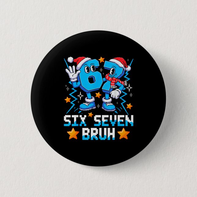 67 Six Seven Christmas Bruh Funny Italian Brainrot Knapp (Framsida)