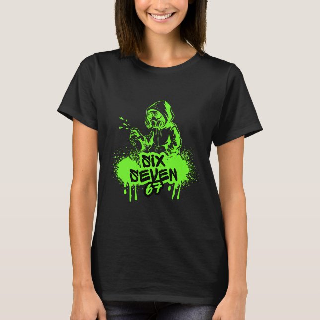 67 Six Seven Christmas Tee Grunge Graffiti Meme (Framsida)