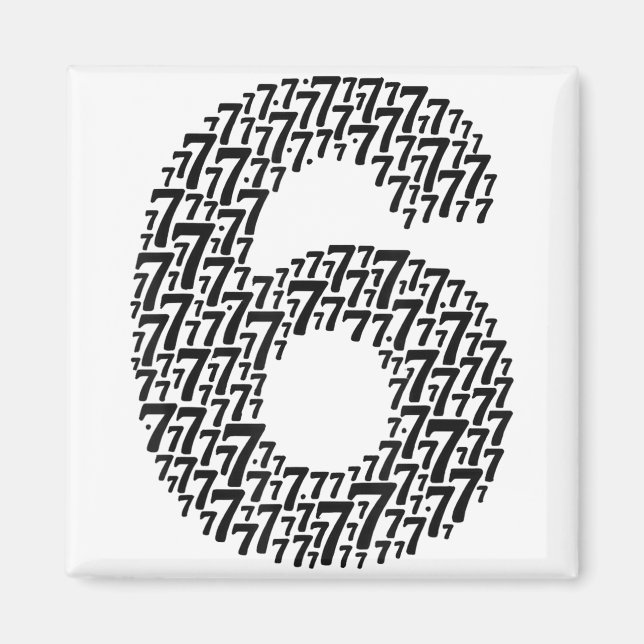 67 Six Seven Cool Matchande 6 Och 7 Design Rollig  Magnet (Framsidan)