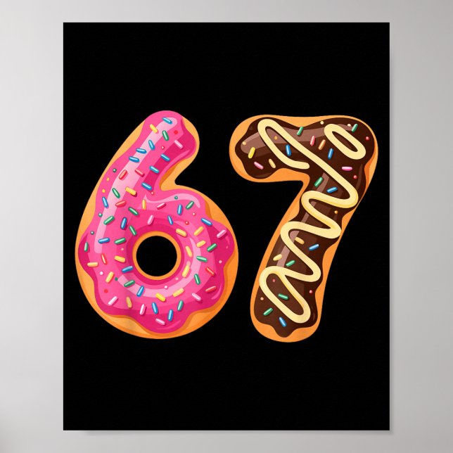 67 Six Seven Donut Meme Funny Sweet Sprinkles  Poster (Framsidan)