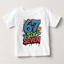 67 Six Seven Färgglada Pop Art Grafisk T-shirt för