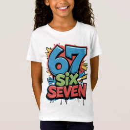 67 Six Seven Färgglada Pop Art Grafisk T-Shirt för