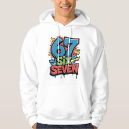 67 Six Seven Färgglada Pop Art Grafisk T-Shirt för Hoodie