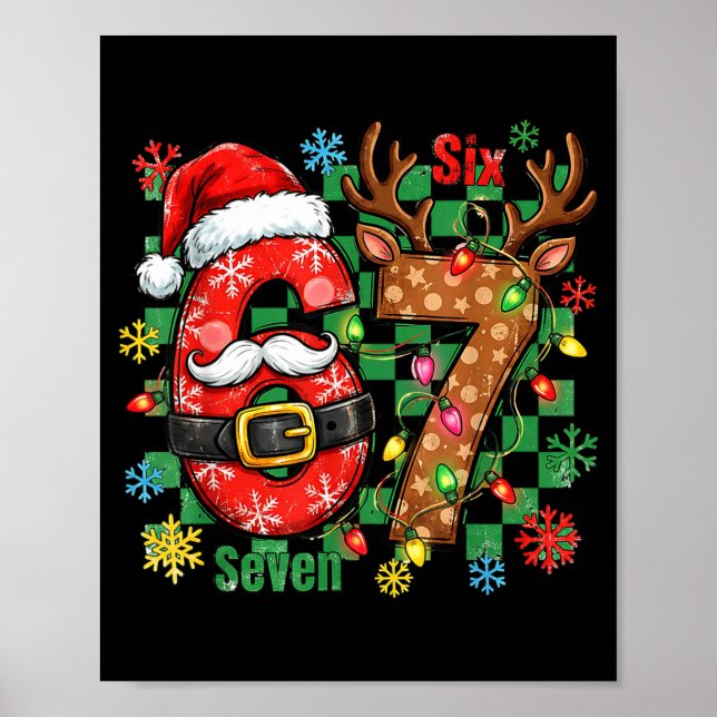 67 Six Seven Funny Christmas 6 7 Meme Joke Boys Gi Poster (Framsidan)