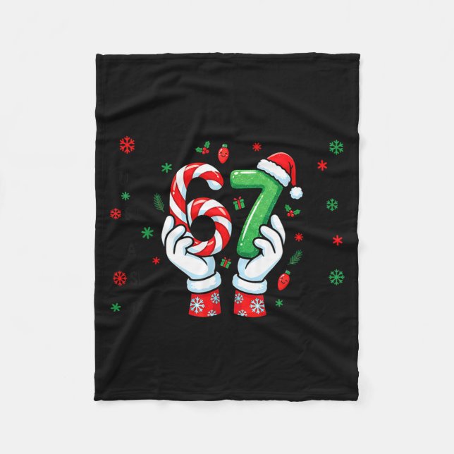 67 Six Seven Funny Christmas Joke 6 7 Meme Boys Gi Fleecefilt (Framsidan)