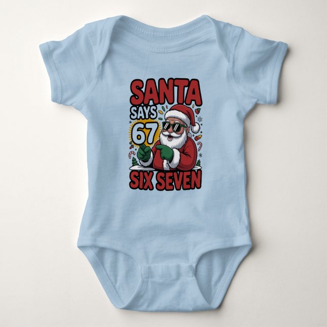 67 Six Seven Funny Christmas Santa Meme T Shirt (Framsida)