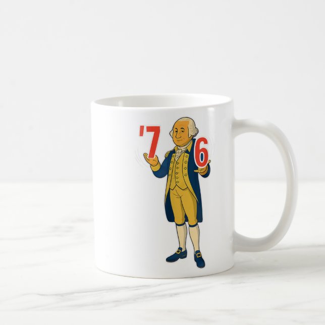 67 Six Seven Funny George Washington Meme T-shirt_ Kaffemugg (Höger)