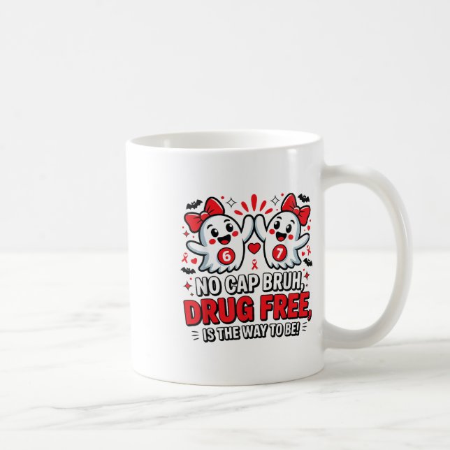 67 Six Seven Ghost - Inget Lock Bruh Drogfri Är  Kaffemugg (Höger)