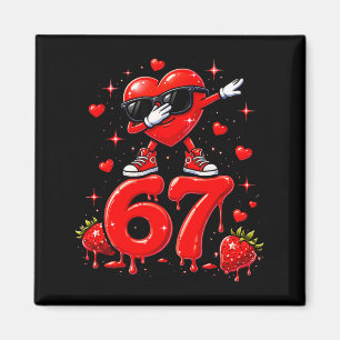 67 Six Seven Glass Isglass Meme Roliga Alla Hjärta Magnet