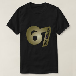 67 Six Seven Guld Typografi Svart T-Shirt