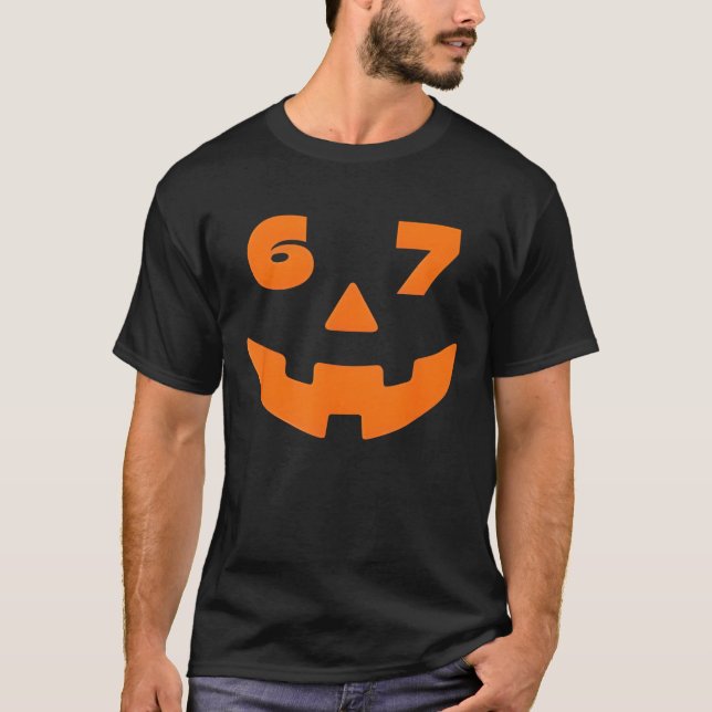 67 Six Seven Halloween Costume for Students Teache T Shirt (Framsida)