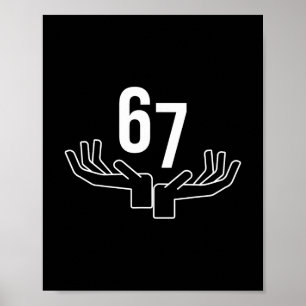 67 Six Seven Handgestikulering Meme Poster