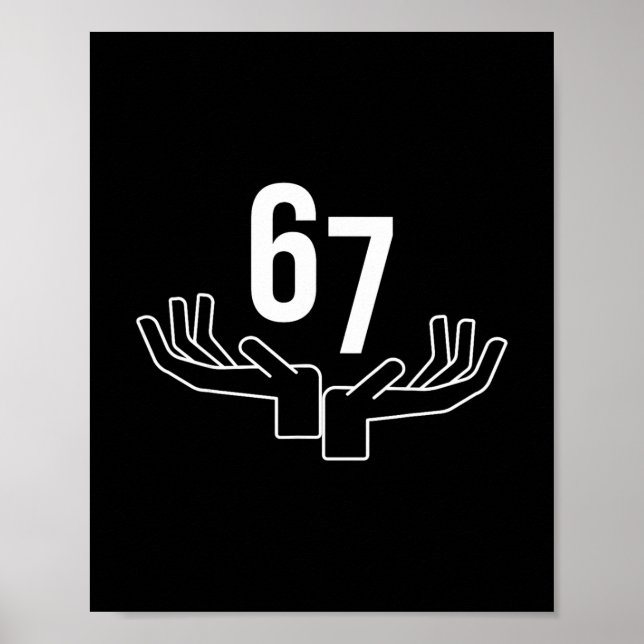 67 Six Seven Handgestikulering Meme  Poster (Framsidan)