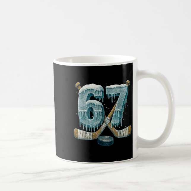 67 Six Seven Hockey Dryp Nummer Rolig 6 7 Meme  Kaffemugg (Höger)