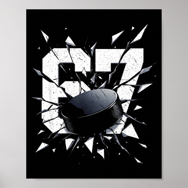67 Six Seven Hockey Gen Alpha Hjärnrot Meme  Poster (Framsidan)