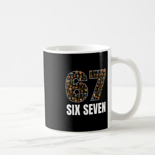 67 Six Seven Italian Brainrot Gen Alpha Slang Meme Kaffemugg (Höger)