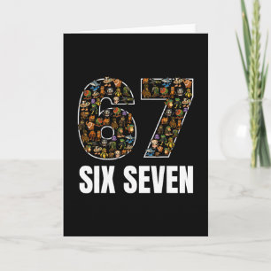 67 Six Seven Italiensk hjärnrot Gen Alpha Slang Me Kort