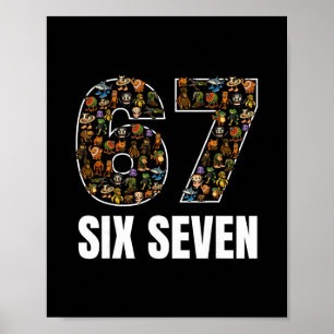 67 Six Seven Italienska Brainrot Gen Alpha Slang M Poster