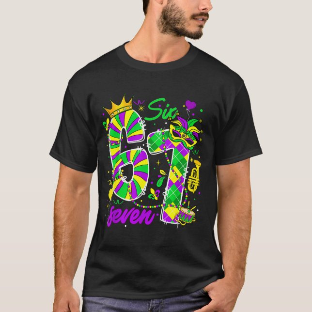 67 Six Seven Mardi Gras Carnival New Orleans Fleur T Shirt (Framsida)