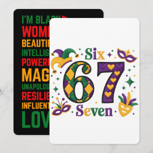 67 Six Seven Mardi-Gras Svart historia 2026 Julkort
