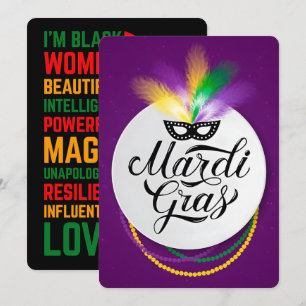 67 Six Seven Mardi-Gras Svart Historia 2026 Julkort