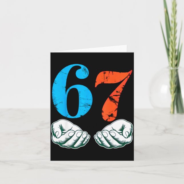 67 Six Seven Meme 6 7 Hands  Kort (Framsida)