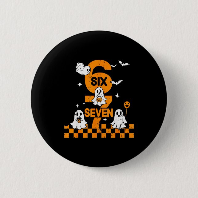 67 Six Seven Meme 6 7 Par Halloween Kostym Knapp (Framsida)