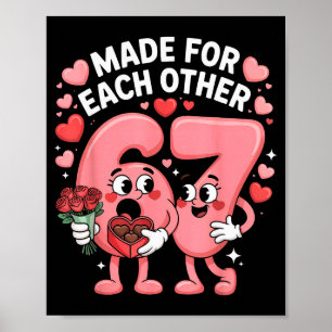 67 Six Seven Meme Gen Alpha Alla hjärtans dag Coqu Poster