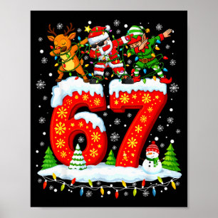 67 Six Seven Meme Gen Alpha jul tomte Elf Re Poster