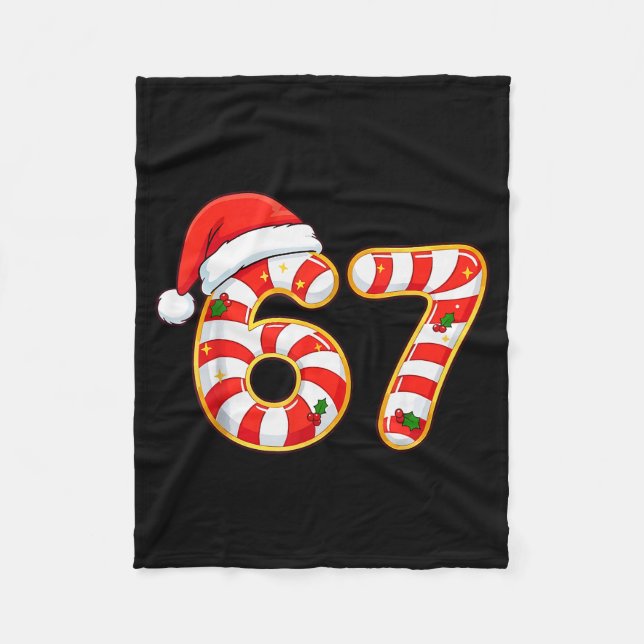 67 Six Seven Meme Gen Alpha Slang Roligt Jul  Fleecefilt (Framsidan)