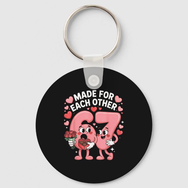 67 Six Seven Meme Gen Alpha Valentines Day Coquett Nyckelring (Framsida)