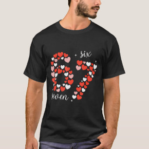 67 Six Seven Meme Hjärta Matchande Par Alla Hjärta T Shirt