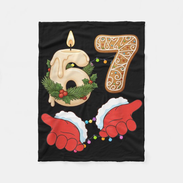 67 Six Seven Meme Jul Ljus Gingerbread Gen Fleecefilt (Framsidan)