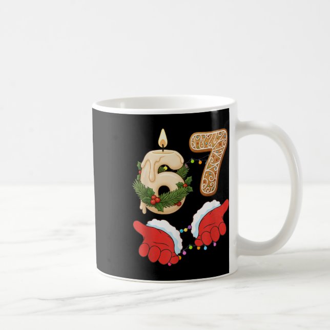 67 Six Seven Meme Jul Ljus Gingerbread Gen Kaffemugg (Höger)