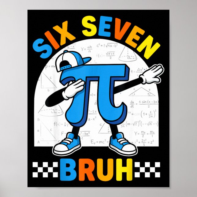 67 six seven meme math funny day math teacher men poster (Framsidan)