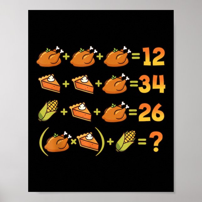 67 Six Seven Meme Math Thanksgiving ekvation Logik Poster (Framsidan)