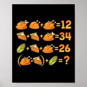 67 Six Seven Meme Math Thanksgiving ekvation Logik Poster