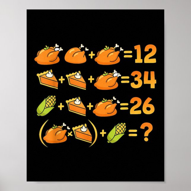 67 Six Seven Meme Math Thanksgiving ekvation Logik Poster (Framsidan)