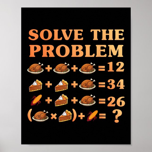 67 Six Seven Meme Math Thanksgiving Ekvation Logik Poster (Framsidan)