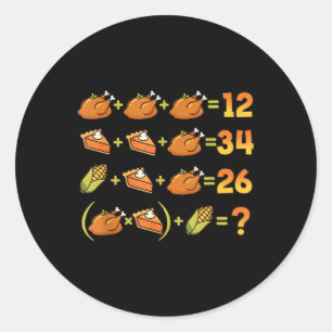 67 Six Seven Meme Math Thanksgiving Ekvation Logik Runt Klistermärke