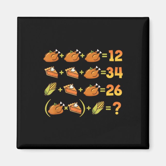 67 Six Seven Meme Math Thanksgiving Equation Logic Magnet (Framsidan)